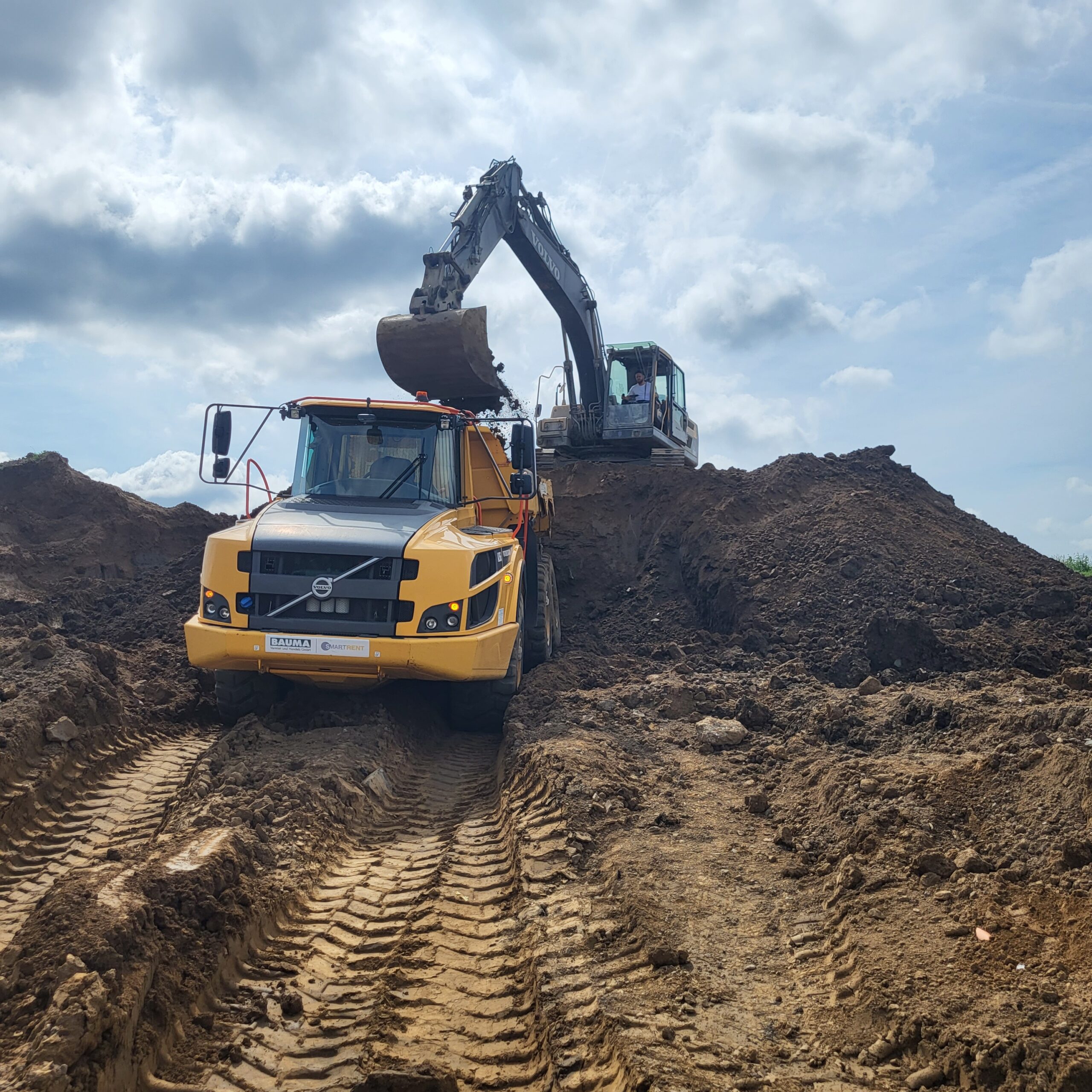 Erdarbeiten auf der Baustelle